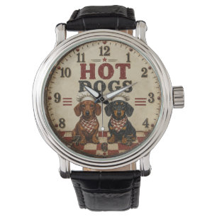 Hot Dogs Dachshund Funny Wiener Dog Kitchen Watch