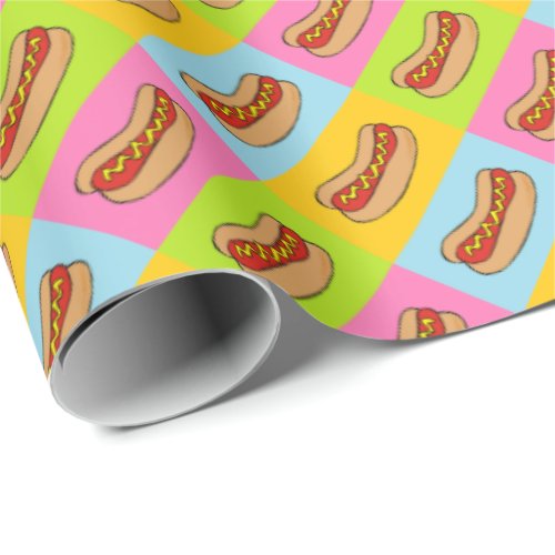 Hot dogs design wrapping paper