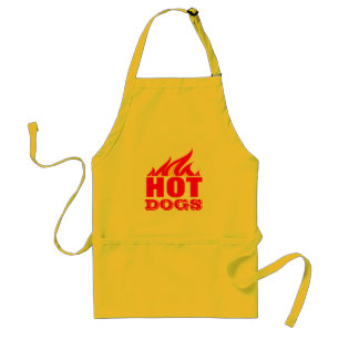 HOT DOGS fire flames bbq aprons for men and women