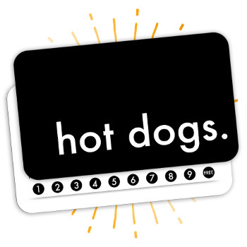 Hot Dogs. Loyalty Punch Card by identica at Zazzle