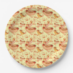 Hot dogs paper plates
