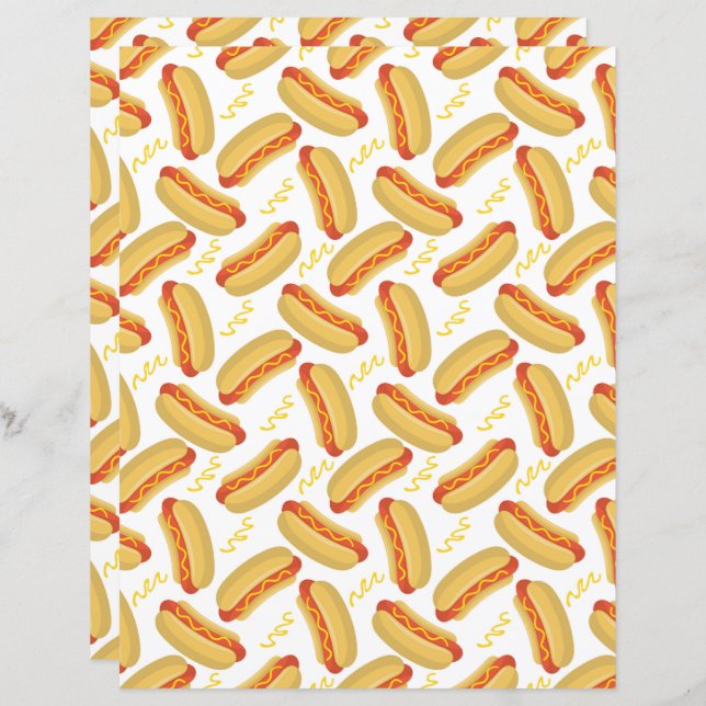 Hot Dogs Scrapbook Paper (Front/Back)