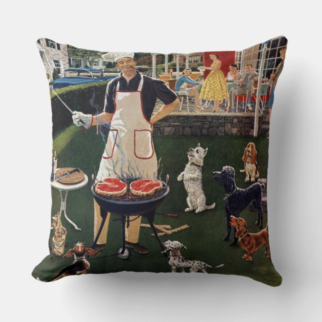 Hot Dogs Throw Pillow (Front)