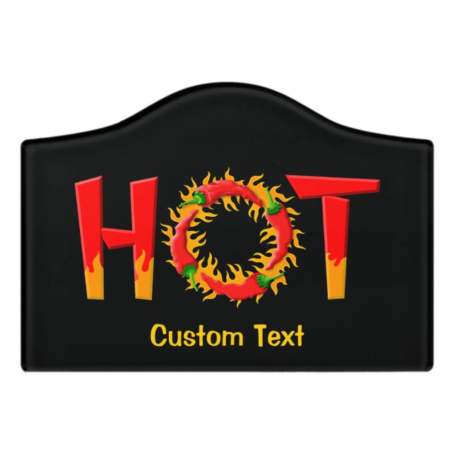 HOT DOOR SIGN (Small Crest Front)