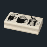 Hot Drinks Egg Nog Cocoa Buttered Rum Beverage Rubber Stamp<br><div class="desc">Rubber stamp features an original illustration of mugs of hot buttered rum,  egg nog,  and hot chocolate. Great for Thanksgiving or Christmas crafting!

This design is also available on other products. Don't see what you're looking for? Need help with customization? Contact Rebecca to have something designed just for you.</div>