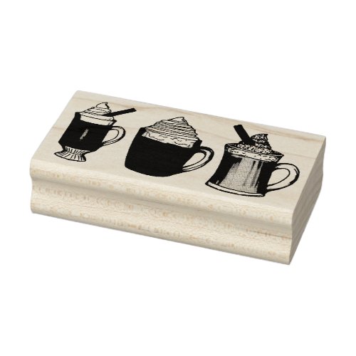 Hot Drinks Egg Nog Cocoa Buttered Rum Beverage Rubber Stamp