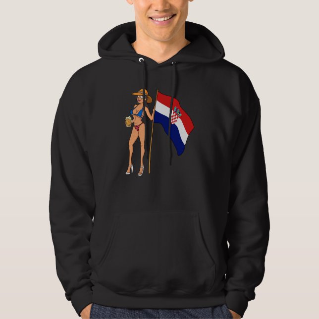 Hot Fan Girl Croatia Hoodie (Front)