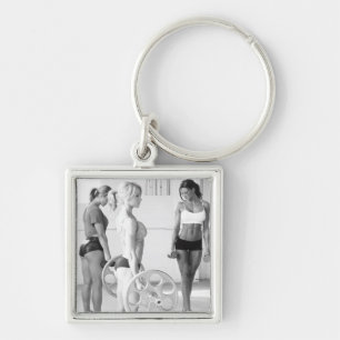 Hot Female Fitness Girl Keychain