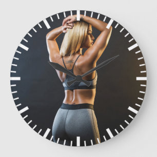 Hot Female Fitness Girl Large Clock