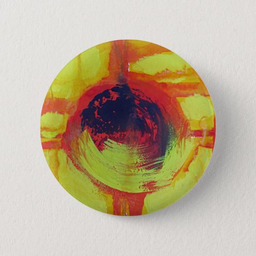 Hot Fiery Liquid Molten Yellow Sun Button