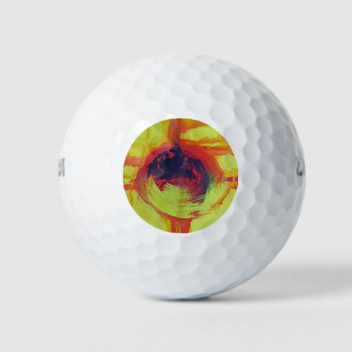 Hot Fiery Liquid Molten Yellow Sun Golf Balls