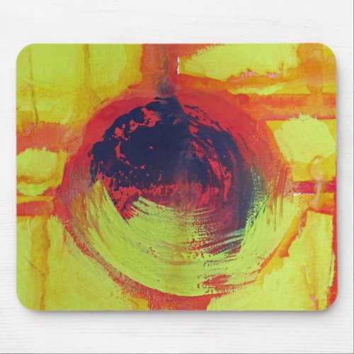 Hot Fiery Liquid Molten Yellow Sun Mouse Pad