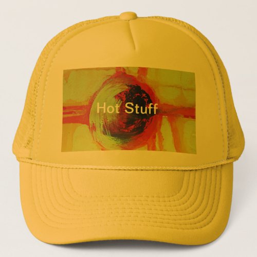 Hot Fiery Liquid Molten Yellow Sun Trucker Hat