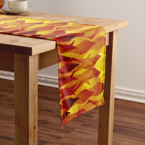 Hot Fire and Flames Illustration Short Table Runner