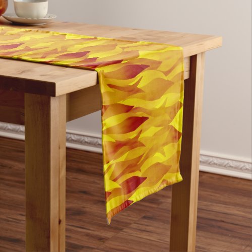 Hot Fire and Flames Illustration Short Table Runner