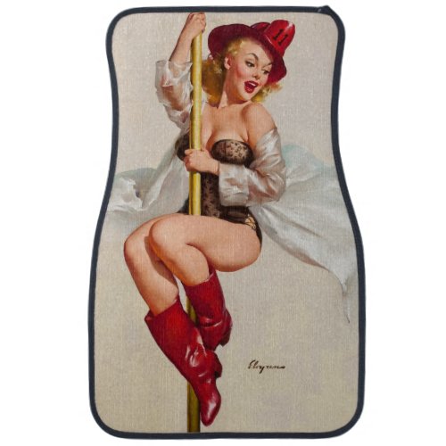 Hot Firefighter Pinup Girl Car Floor Mat