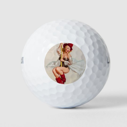 Hot Firefighter Pinup Girl Golf Balls
