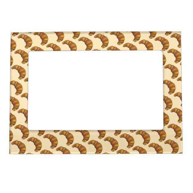 Hot Flaky Buttery Croissant French Pastry Foodie Magnetic Picture Frame (Front)