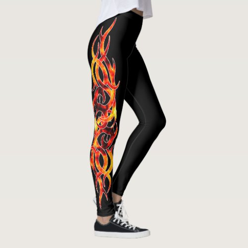 Hot Flame Tattoo Effect Leggings