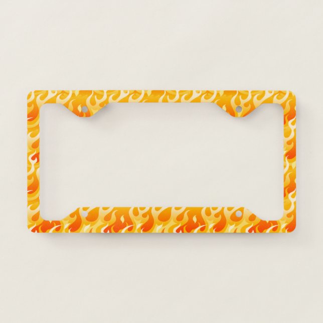 Hot flames license plate frame (Front)
