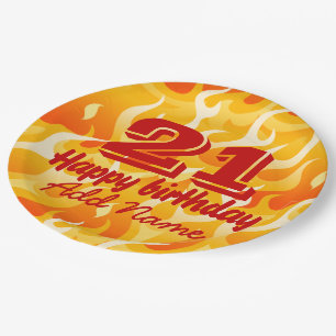 Hot flames paper plates