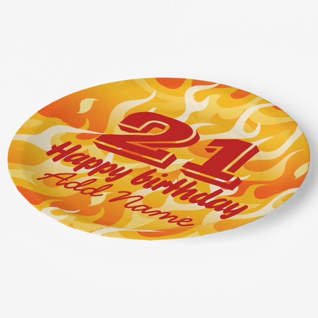 Hot flames paper plates (Angled)