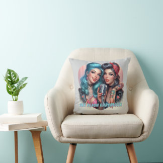 Hot Flash Chronicles Retro Diva Throw Pillow