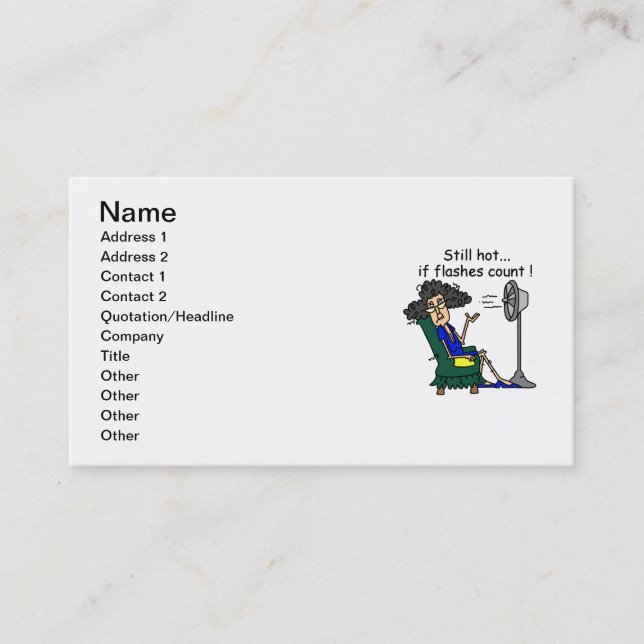 Hot Flash Humor Business Card (Front)