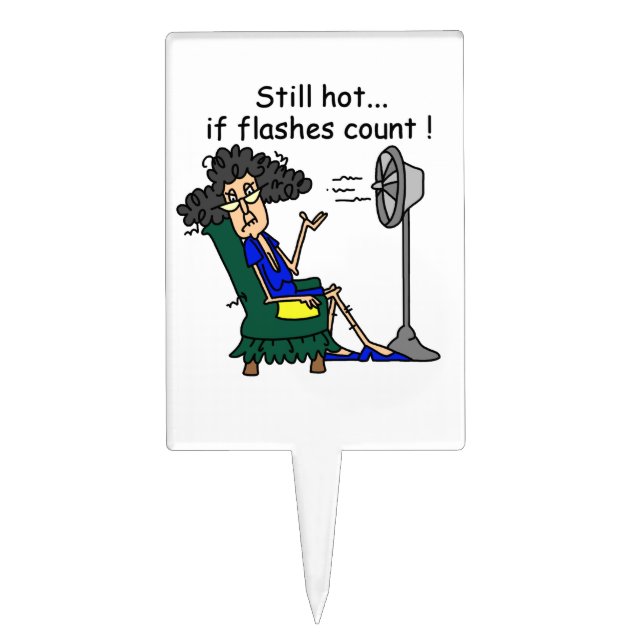 Hot Flash Humor Cake Topper (Front)