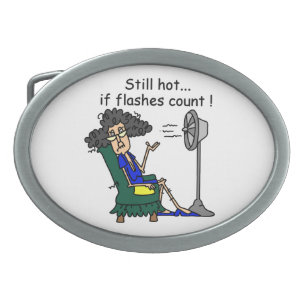 Hot Flash Humor Oval Belt Buckle