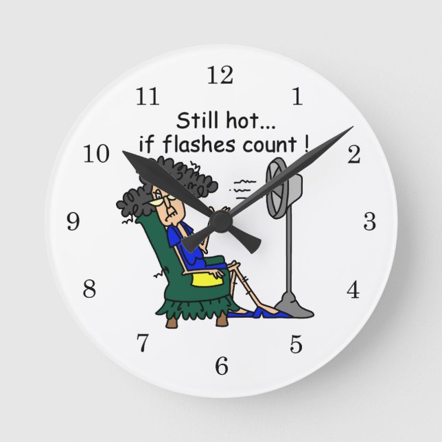 Hot Flash Humor Round Clock (Front)