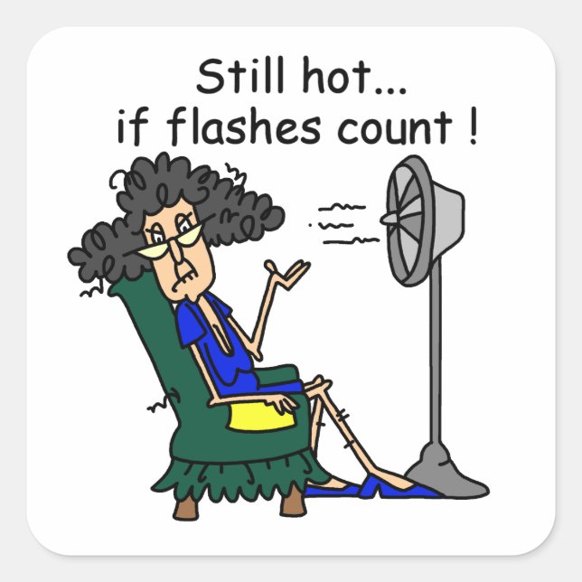 Hot Flash Humor Square Sticker (Front)