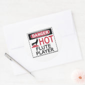 Hot Flute Player Classic Round Sticker (Envelope)