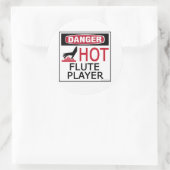 Hot Flute Player Classic Round Sticker (Bag)