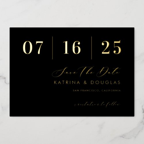 Hot Foil Save The Date Announcement Wedding Card