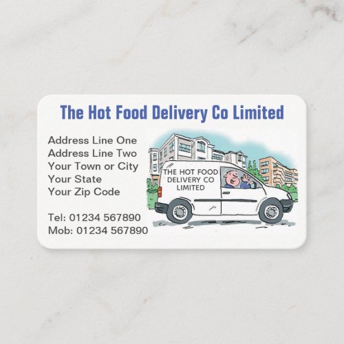 Hot Food Takeaway Delivery Company Business Card