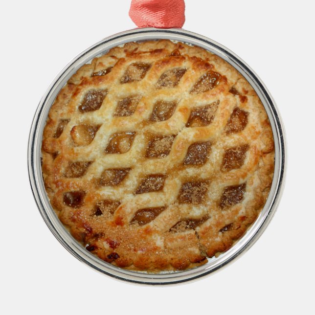Hot Fresh Apple Pie Metal Ornament (Front)