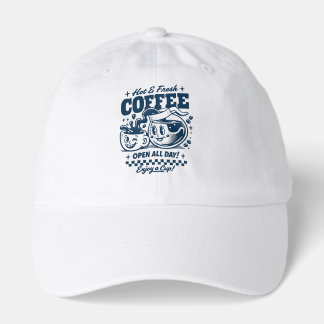 ☕ Hot & Fresh Coffee – Retro Chill Tee Hat