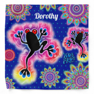 Hot Frog Surf pyschedelic Bandana2 blues Bandana