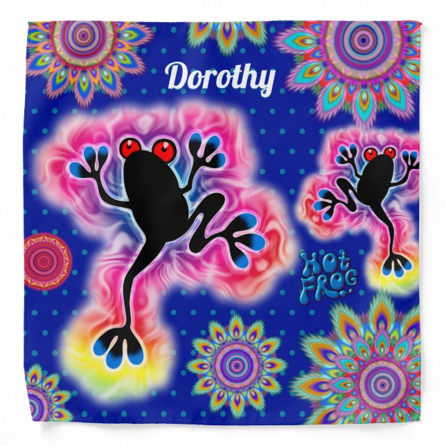 Hot Frog Surf pyschedelic Bandana2 blues Bandana (Front)