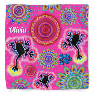 Hot Frog Surf pyschedelic Bandana Pink