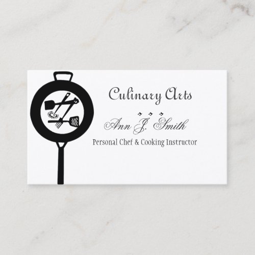 Hot Frying Cast Iron Pan Restaurant Chef Culinary Business Card