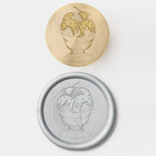 Hot Fudge Ice Cream Sundae Dessert Scoop Shop Wax Seal Stamp