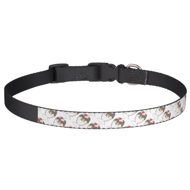 Hot Fudge Ice Cream Sundae Foodie Dog Collar (Front)