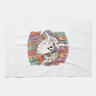 Hot Ghoul Halloween Ghost Witch Hat Skateboard Kitchen Towel