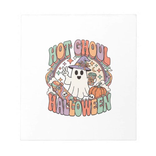 Hot Ghoul Halloween Ghost Witch Hat Skateboard Notepad