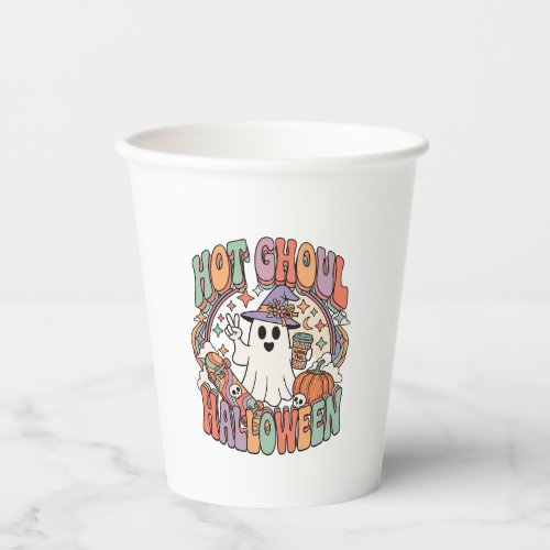 Hot Ghoul Halloween Ghost Witch Hat Skateboard Paper Cups