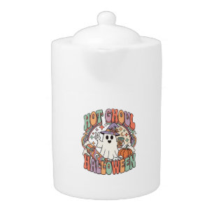 Hot Ghoul Halloween Ghost Witch Hat Skateboard Teapot