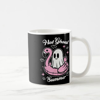 Hot Ghoul Summer Flamingo Ghost Summerween  Coffee Mug