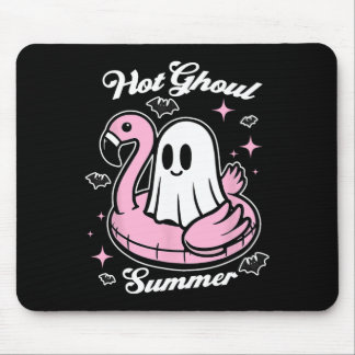 Hot Ghoul Summer Flamingo Ghost Summerween  Mouse Pad